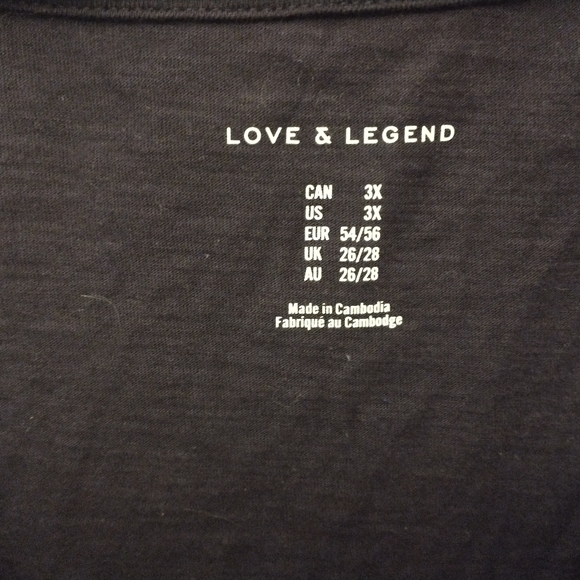 NWT!! LOVE & LEGEND DARK PURPLE LONG SLEEVE SHIRT, PLUS SIZE - Picture 2 of 3